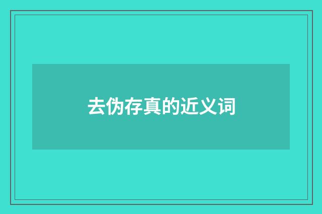去伪存真的近义词