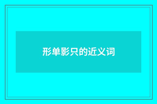 形单影只的近义词