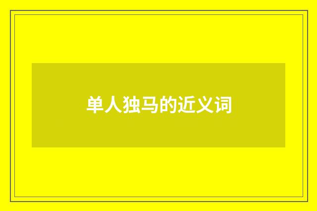 单人独马的近义词