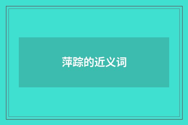 萍踪的近义词