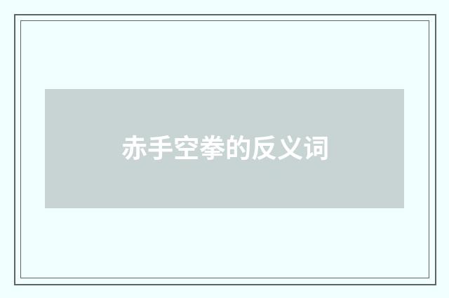 赤手空拳的反义词