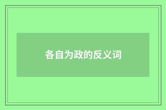 各自为政的反义词