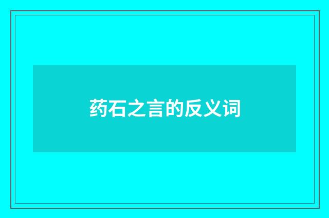 药石之言的反义词