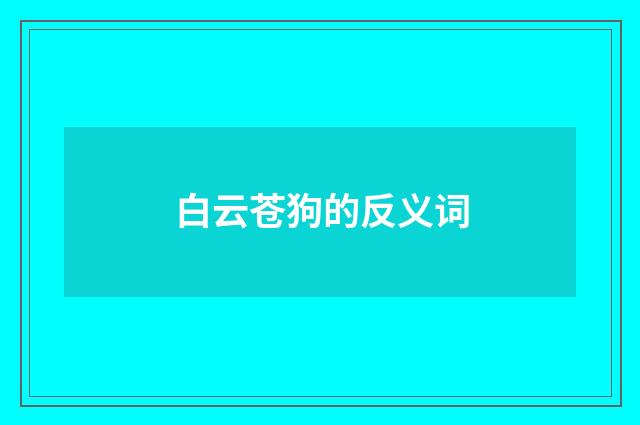 白云苍狗的反义词