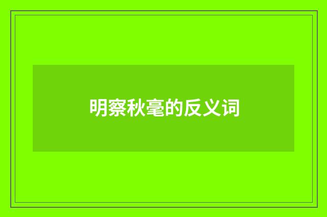 明察秋毫的反义词
