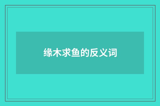 缘木求鱼的反义词